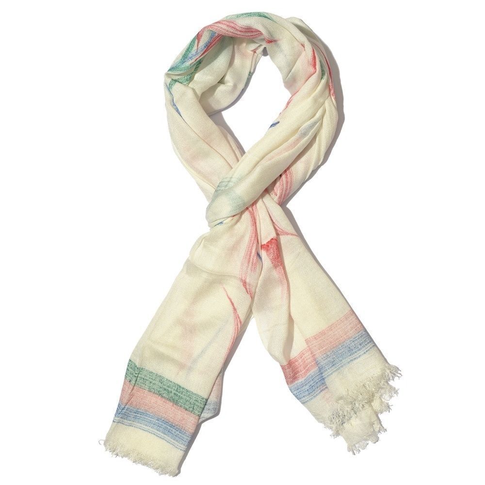 Scarf Red, Blue, Green Floral